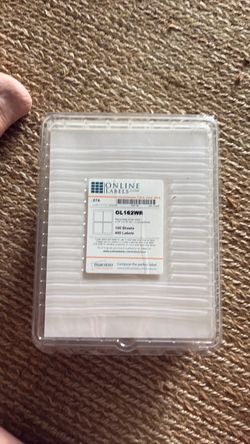5 containers of Online  Labels. Over 500 sheets and each sheet contains 4 labels .