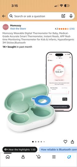 New Momcozy Wearable Digital Thermometer