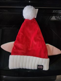 DISNEY PARKS STAR WARS MANDALORIAN SANTA GROGU BABY YODA HAT FULLY-LINED