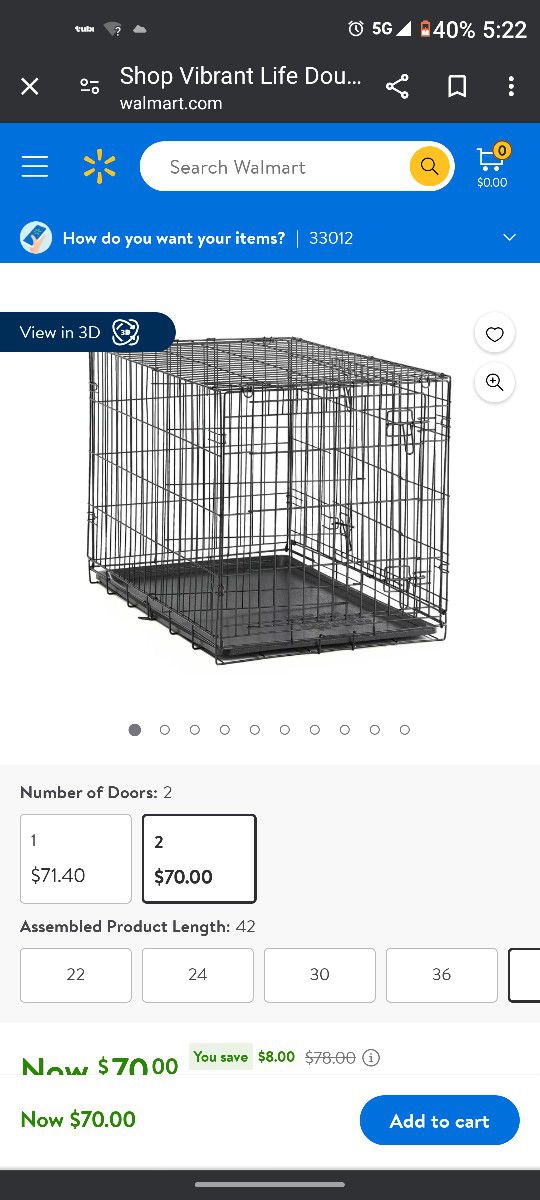 Dog Cage 3 Ft X 2 Ft By 22 In Brand New