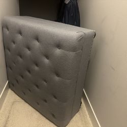 38” Square Grey Ottoman 