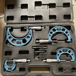4PCS Micrometer Set, 0-1"/1-2"/2-3"/3-4" Machinist Outside Micrometer Measuring Tool, Ultra-Precision 0.0001" Graduation Micrometers