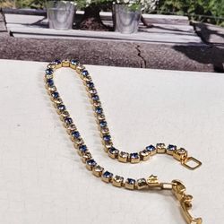 10K GP TOPAZ AND CRYSTAL BRACELET. 7.5"IN
