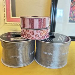 Lot Of 4 NEW Spools Of Wire Ribbon