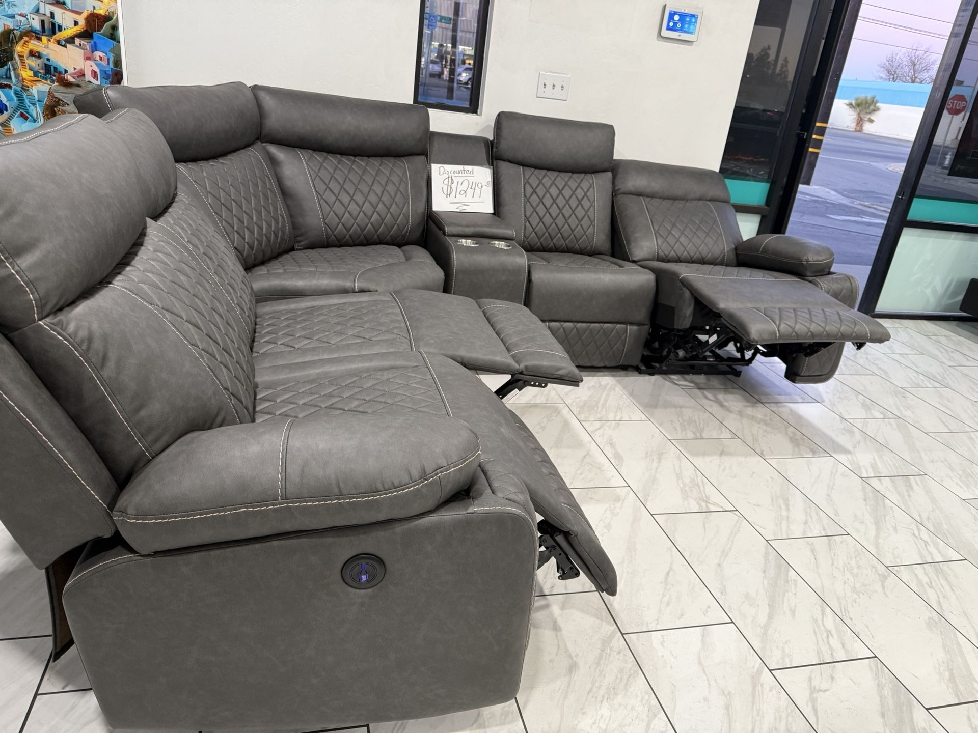 🛋️ NEW!! Sectional Sofa w/ 3 Recliners 🚛 Avail E-Z Clean fabr 3 Total Recliners STILL IN BOX 📦 Individual Pc