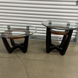 Side table with glass top