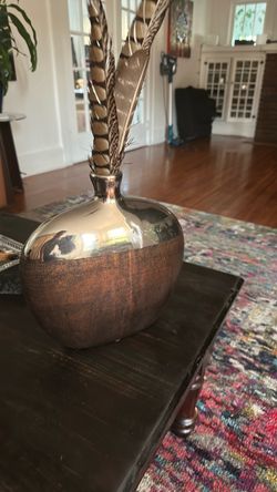 Round Two-Tone Metallic Bud Vase