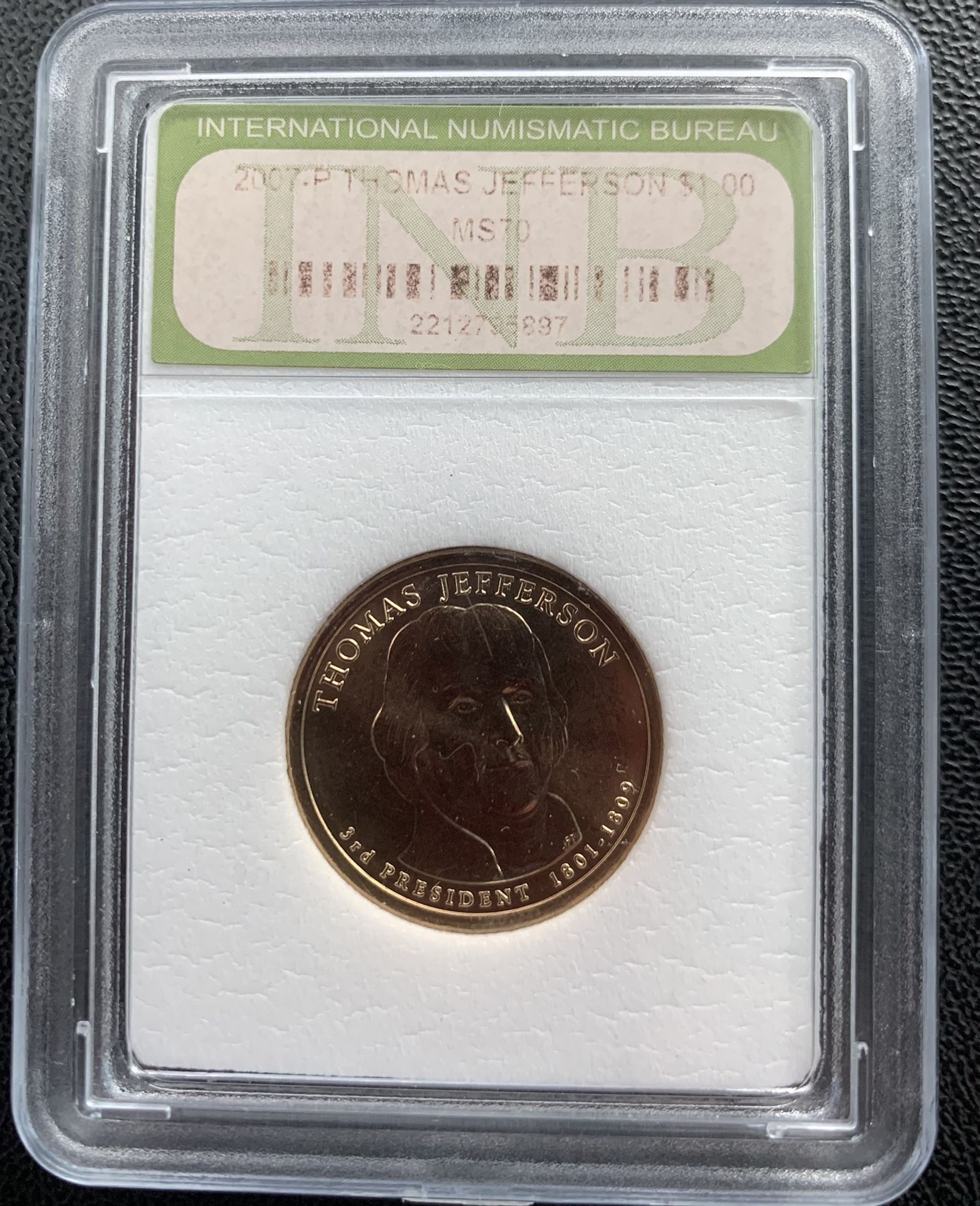 2007-P MS70 Thomas Jefferson Dollar Coin