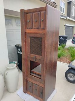Solid Wood Brown Cabinet - Vintage Style