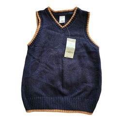 Gymboree Navy blue knit sweater vest boys size XS 4 vneck