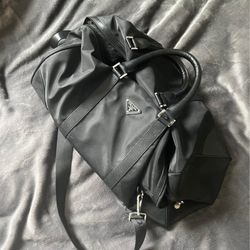 PRADA Black Designer Duffle Bag Zip Shoulder Strap 