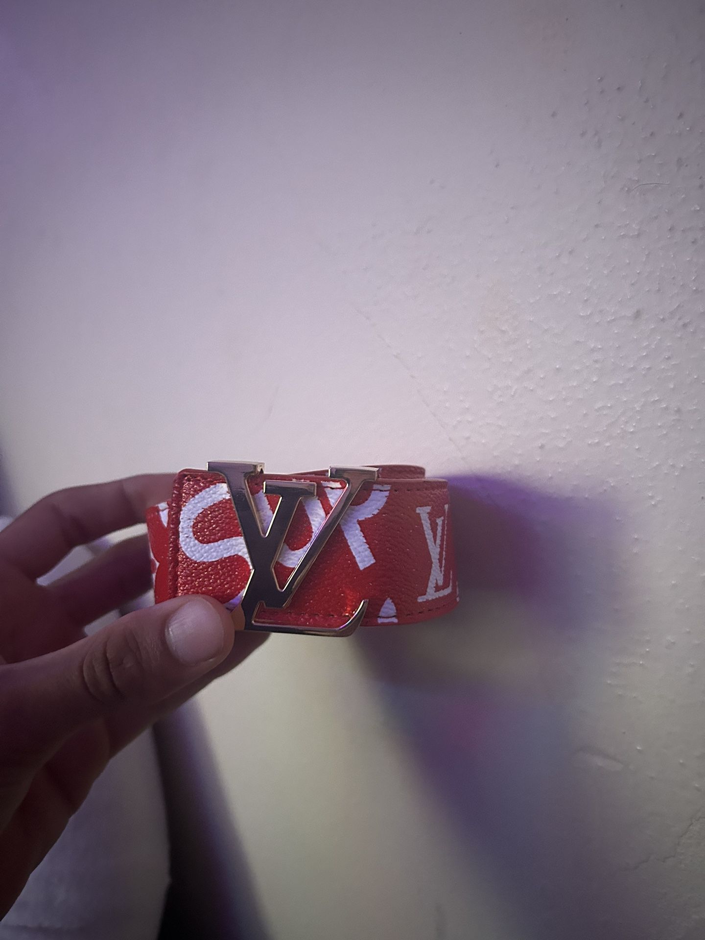 Louis Vuitton X Supreme Belt LV Initial Buckle (Red) (40/110)