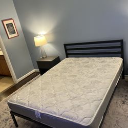 Queen Bed Set (Mattress + Bed Frame + Duvet)
