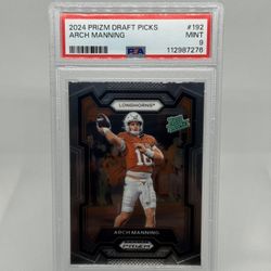 2024 Panini Prizm Draft Picks Rated Prospect Arch Manning #192 PSA 9 