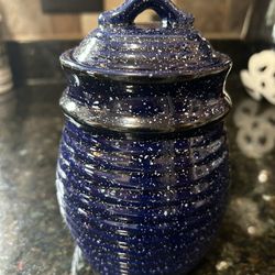 Small Speckled Blue Canister 