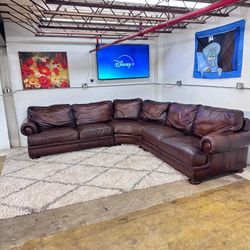 (FREE Delivery) Bernhardt Leather Sectional Couch