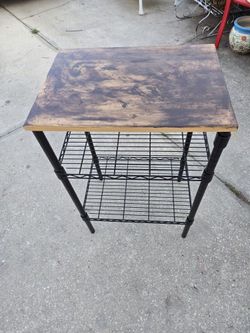 Industrial Syle Wood And Metal Kitchen Utility Cart