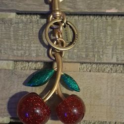 Coach Cherry Glitter Bag Charm/Keychain