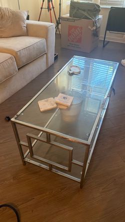 Glass Top Coffee Table with Chrome Frame