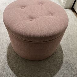 Pretty Pink Ottoman Dear With Cover (shoe Storage)