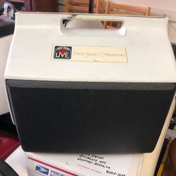 Vintage igloo cooler, black and cream, New York Love Festival