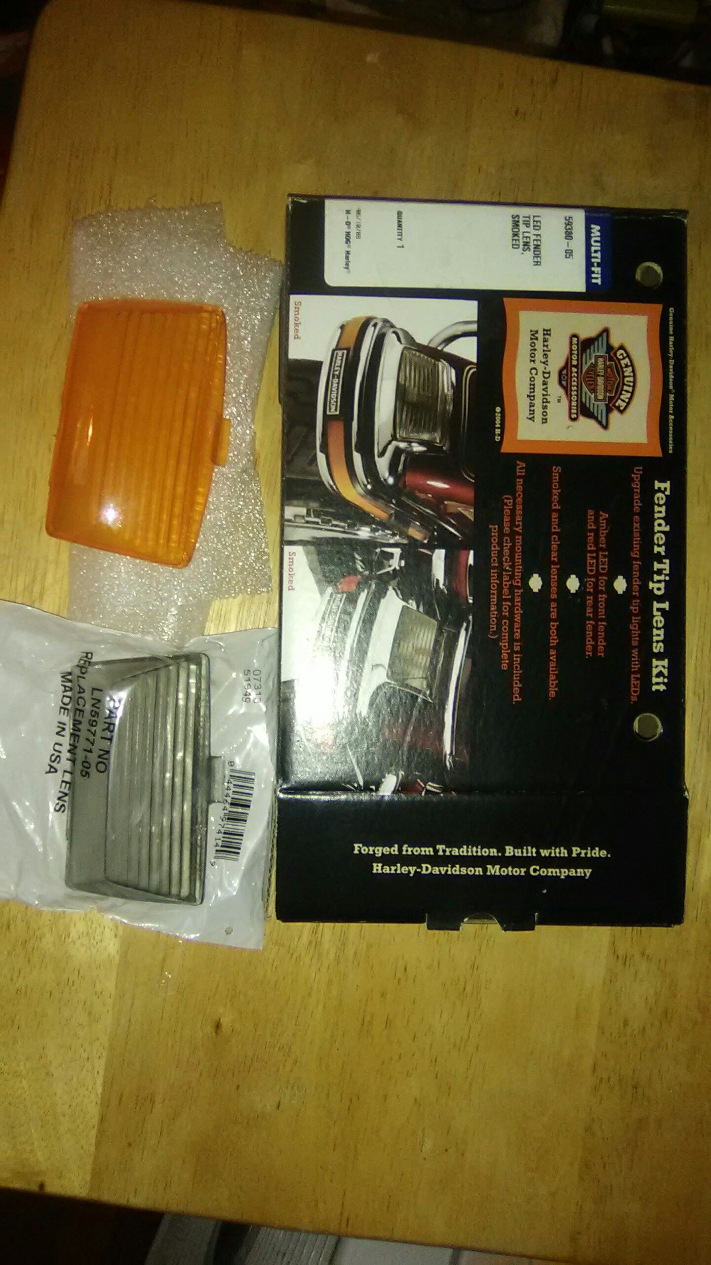 Harley Davidson Led fender tip lens, smoke and red