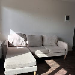 Beige Couch with Chaise