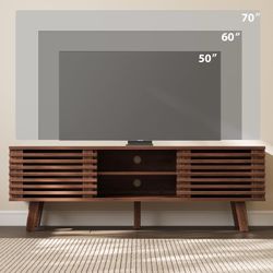 (new in box) Mid Century Modern TV Stand (walnut)