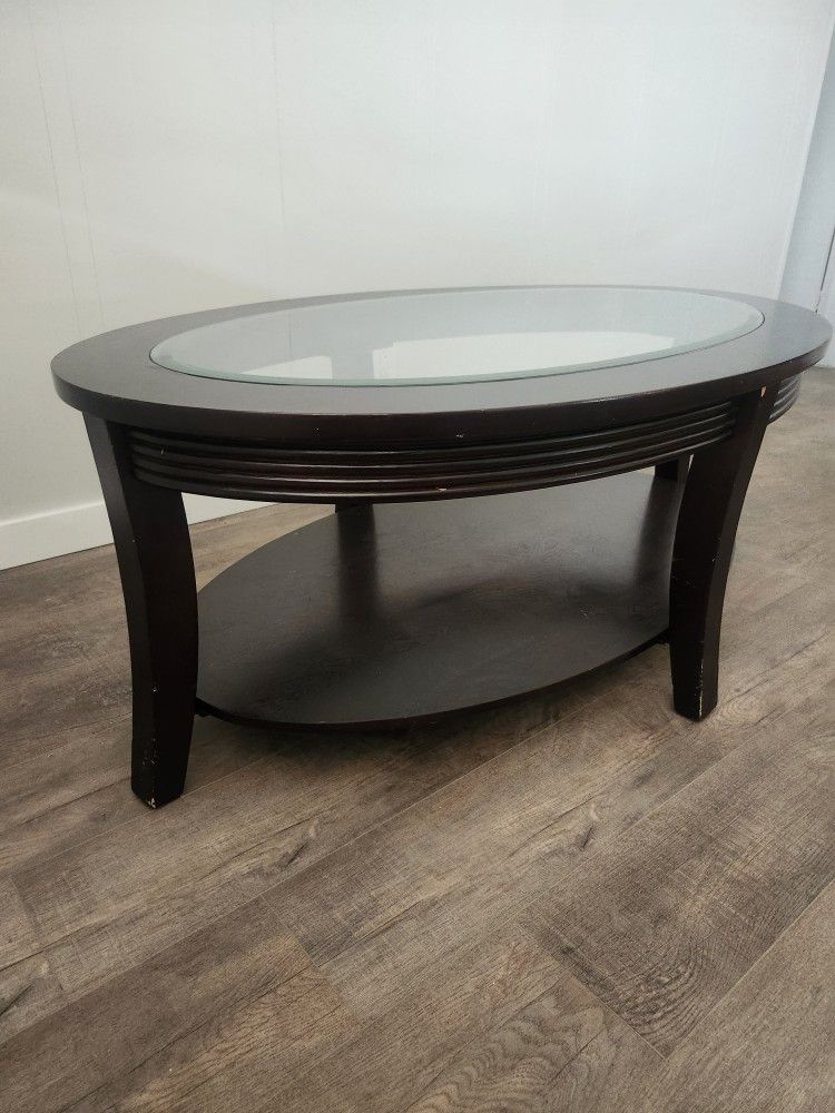 Oval Coffe Center Glass Table 