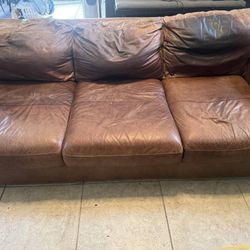 Leather Couch - MAKE OFFER 