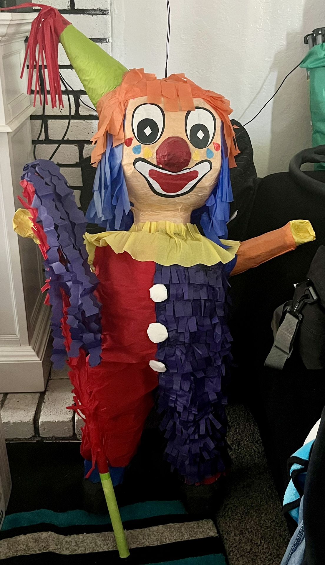 Pinata Piñata De Payaso Con Palo- Mexican Clown piñata With Matching Hitting Stick