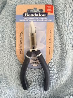 Beadalon Flat/Round Nylon Jaw Pliers, Nylon Jaws, Vinyl-Free Grips