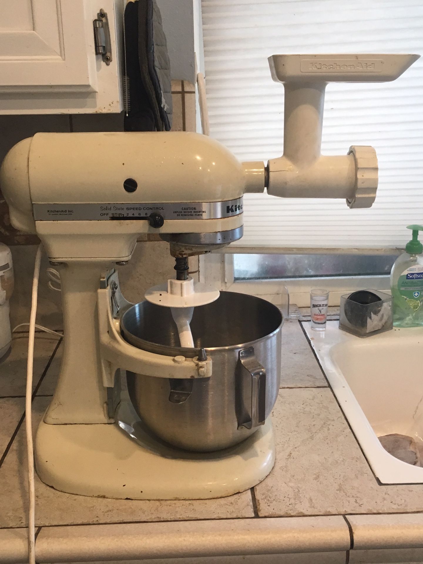 Kitchen Aid Mixer with grinder and pasta attachments