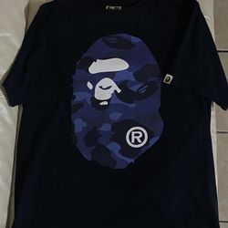 BAPE Blue Camo Ape Head T- Shirt