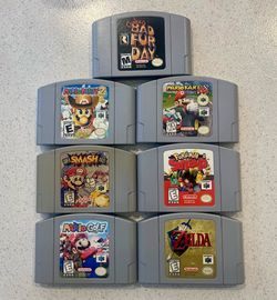 Nintendo 64 Games Mario Kart, Mario Party 2 and Conkers N64