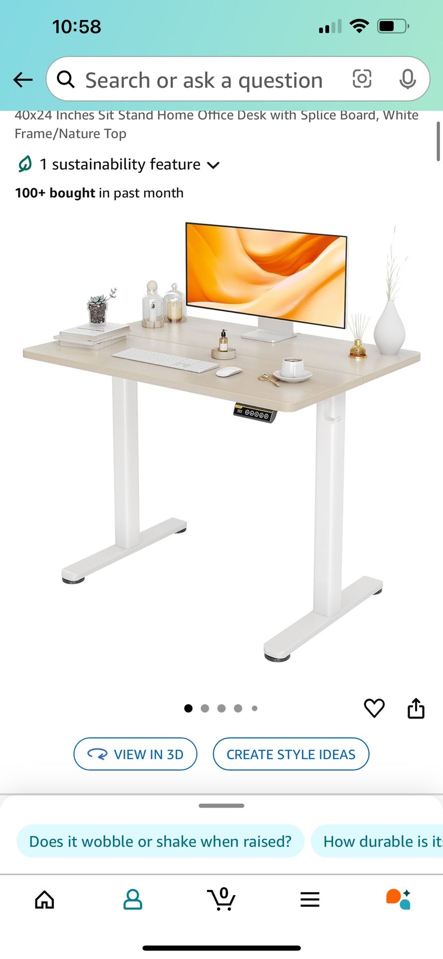 Electric Standing Desk 40x24 In Box