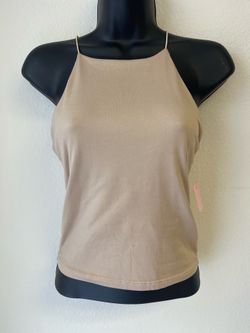 gaze Neutral Beige Halter Cami Top size S