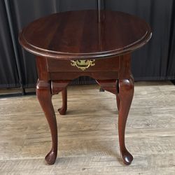 Side Table Solid Wood Oval 26” X 22” X 22” Tall