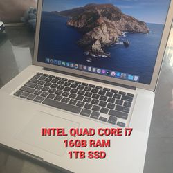 APPLE GRAY MACBOOK PRO 15.4" UPGRADED TO 2020 SOFTWARE COMPUTER LAPTOP EXTREMELY FAST INTEL CORE i7 16GB FLASH DRIVE 1TB SSD EVERYTHING WORKS 
