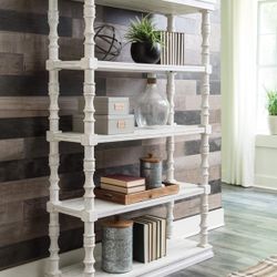 White Etagere Solid Wood Bookcase  