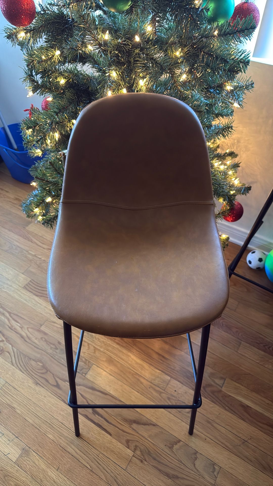 Brown Leather Bar Stools