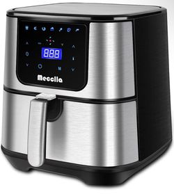 Air Fryer with Nonstick Basket 5.8 Quart Oven Oilless Cooker Digital temperature control Led Touch Screen 7 cooking 1700W Black