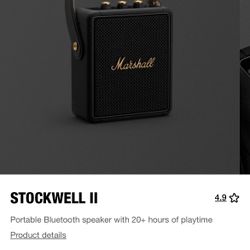 Marshall stockwell II portable bluetooth speaker