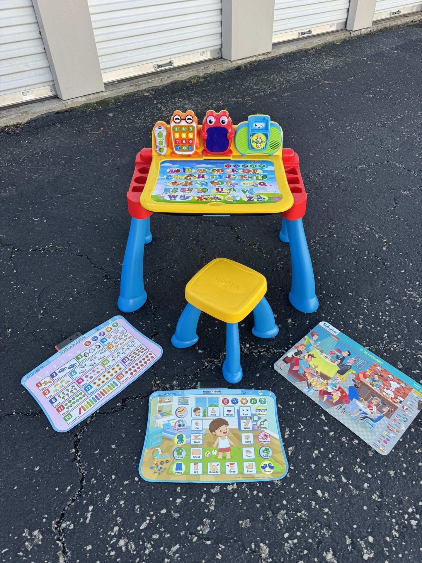 New Smart Vtech Learning Activities Touch Sound Desk With Stool
