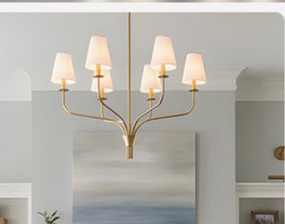 30” gold chandelier 6 light