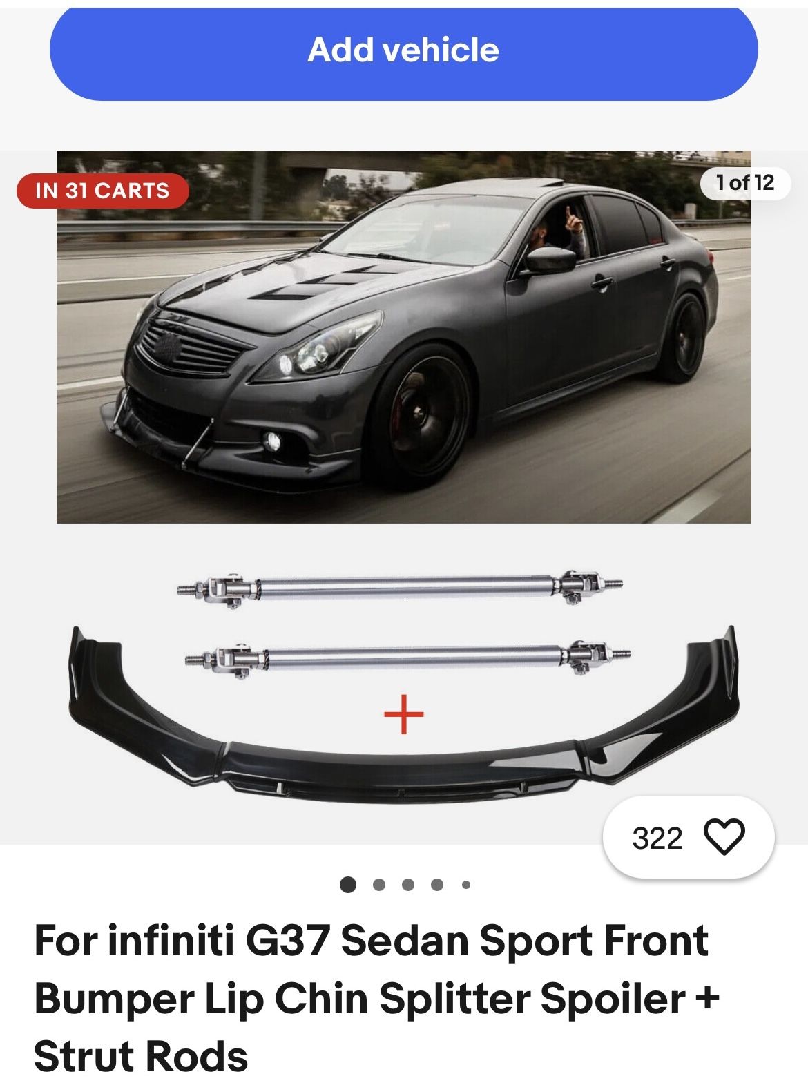 Front Bumper Lip+Rods