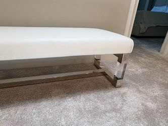 White Leather Bench