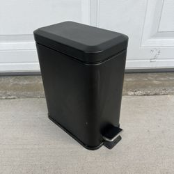 Small Black Rectangular Step Trash Can 