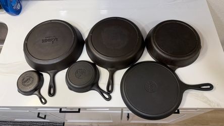 Lodge Cast Iron Skillet Set - 6 Pieces - Vintage + Modern - Fully Restored