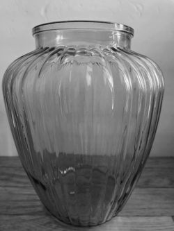 Large Floral Glass Vase